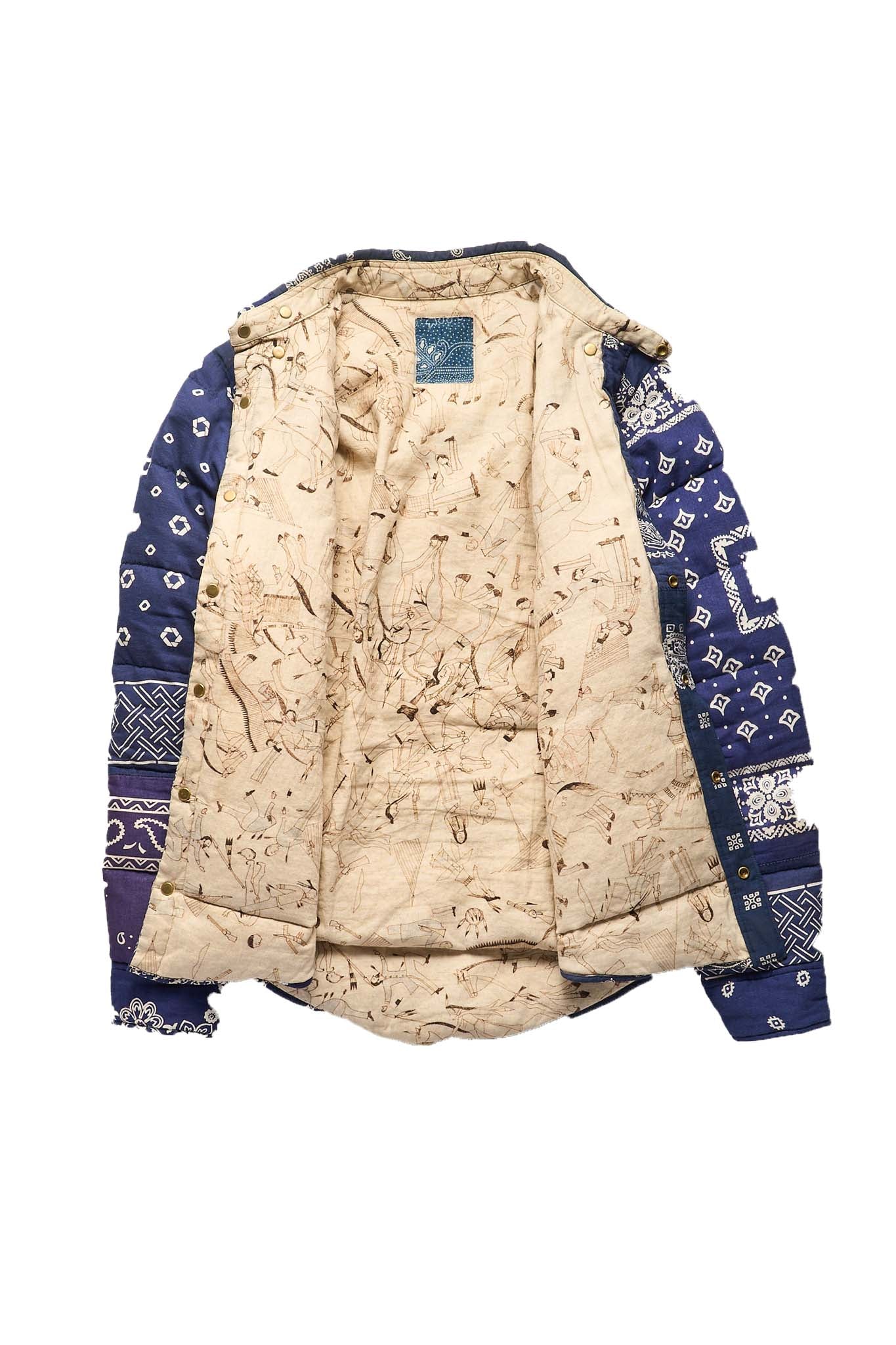 Visvim Paisley ICT Kerchief Down Jacket Blue