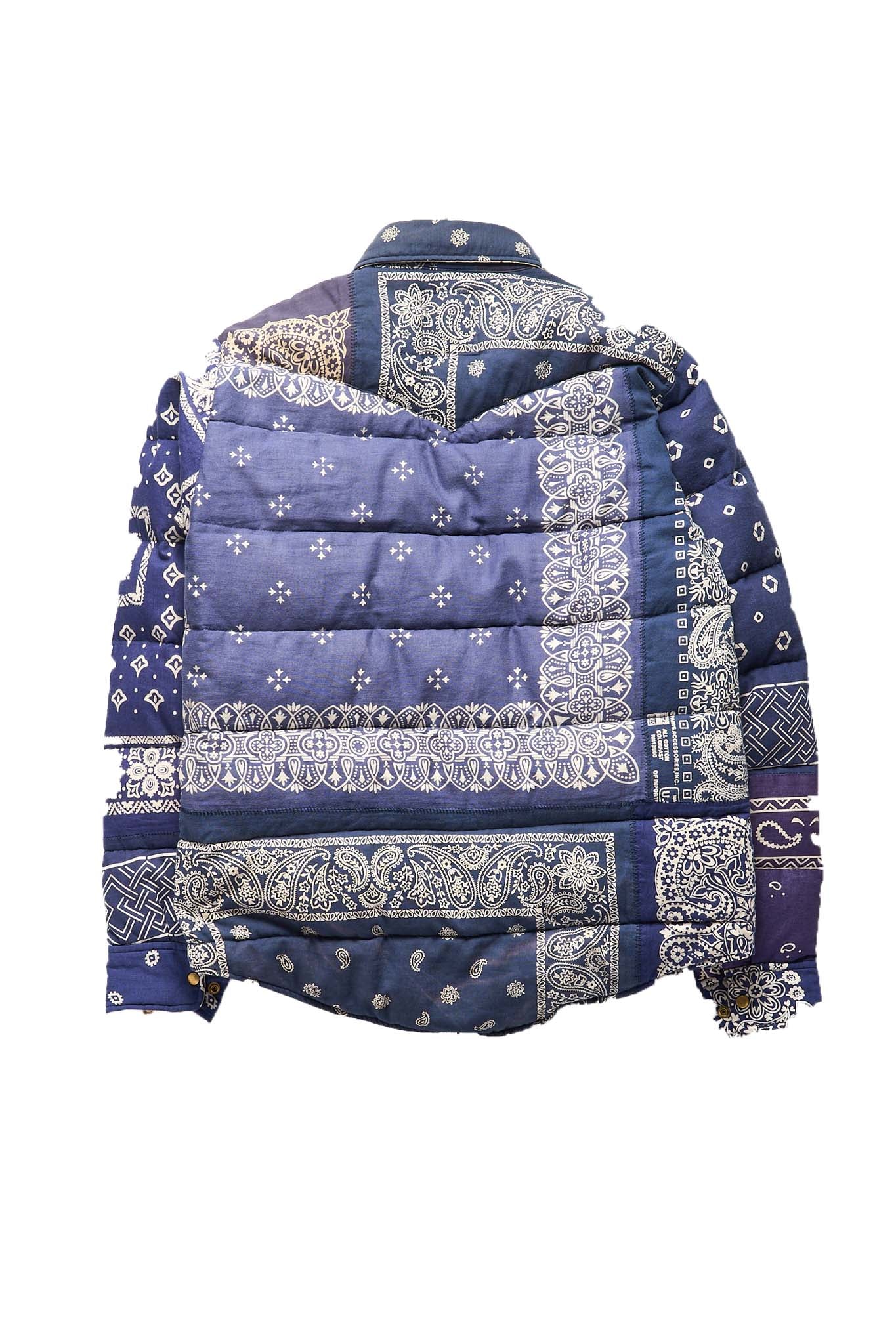 Visvim Paisley ICT Kerchief Down Jacket Blue