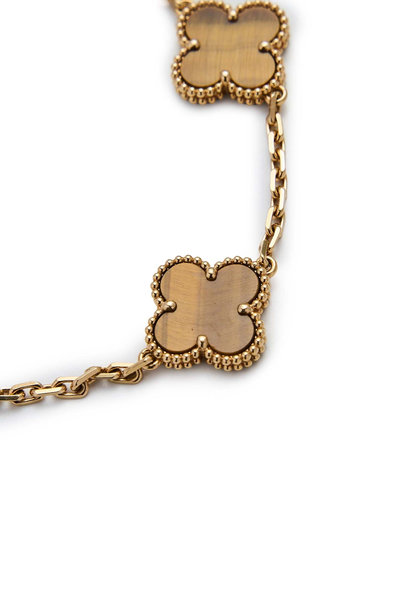 Van Cleef & Arpels Tiger's Eye Vintage Alhambra 5 Motifs Bracelet