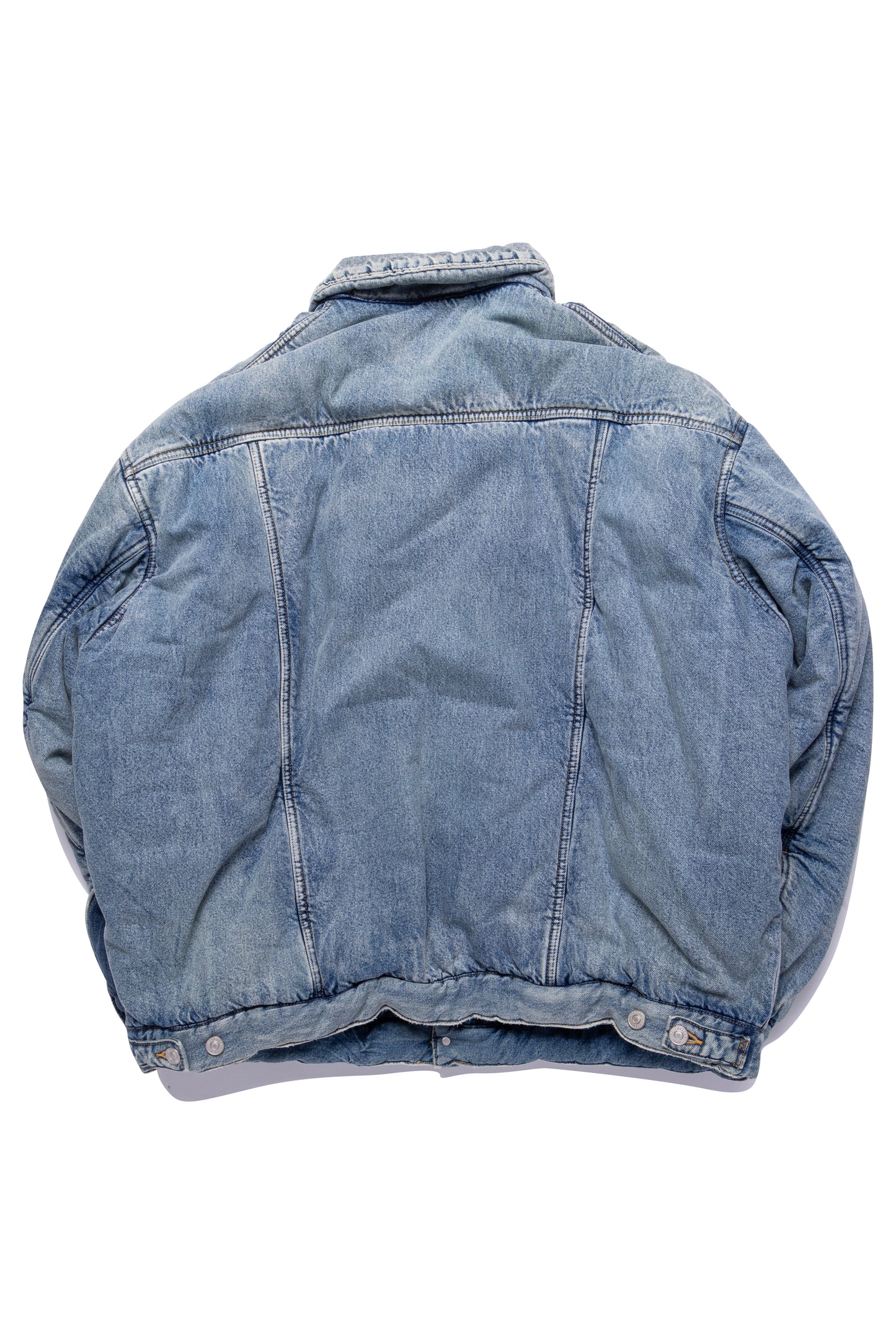 Balenciaga Padded Denim Jacket in Light Blue - Xia Office
