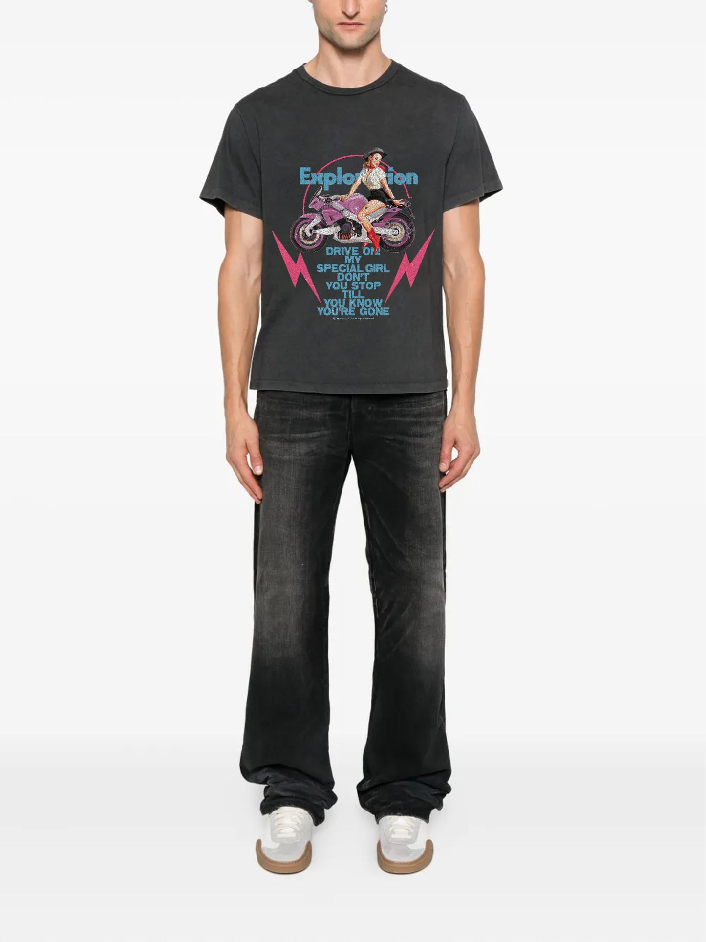 CEEC Motorcycle Girl T-shirt in Black