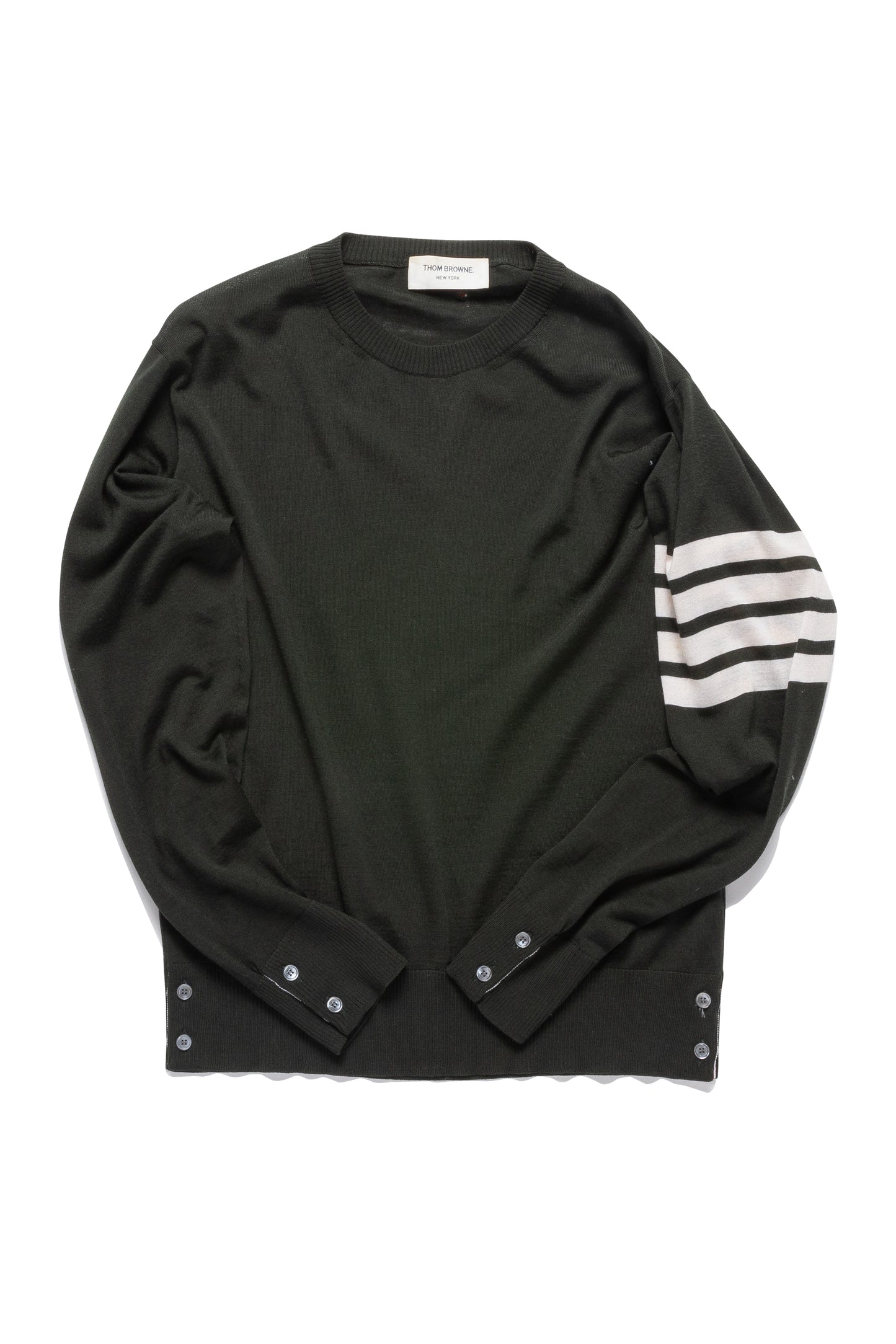 Thom Browne Striped Merino Wool Sweater Gray - Xia Office