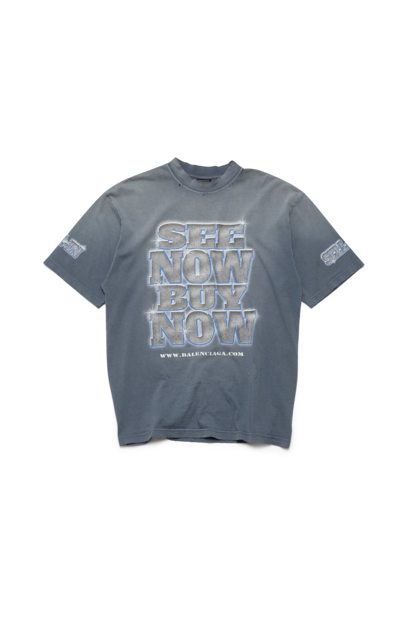Balenciaga 24ss Now Buy Now Black Washed T-shirt
