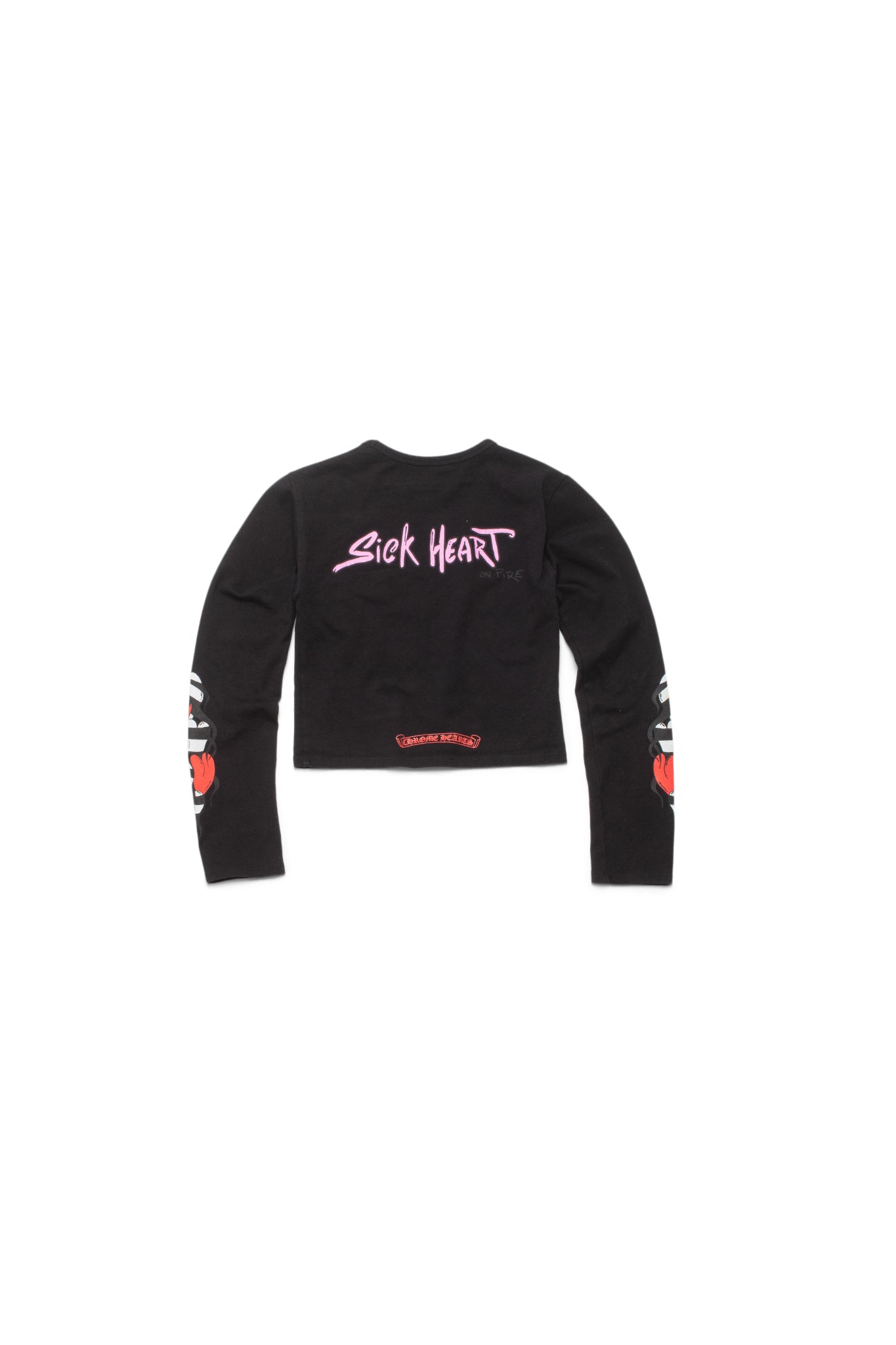 Chrome Hearts Matty Boy Sick Heart Long Sleeve Crop T-Shirt