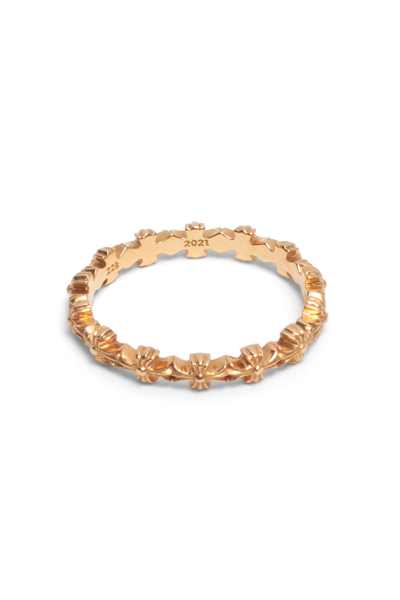 Chrome Hearts 22K Gold Tiny E Band Ring