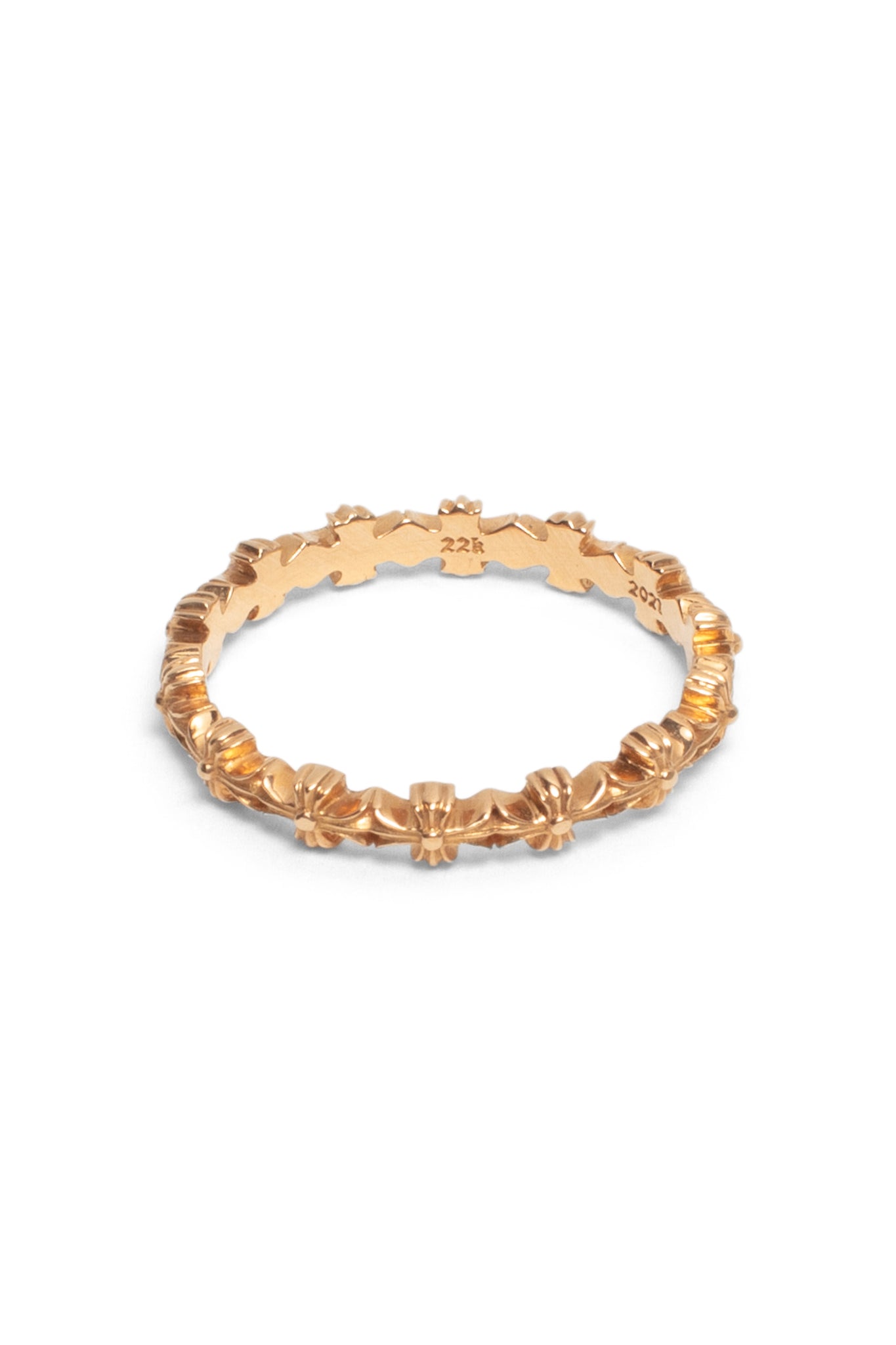 Chrome Hearts 22K Gold Tiny E Band Ring