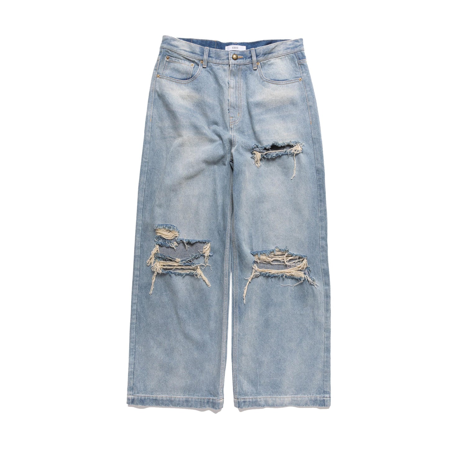 Vintage Washed Ripped Jeans - Xia Office