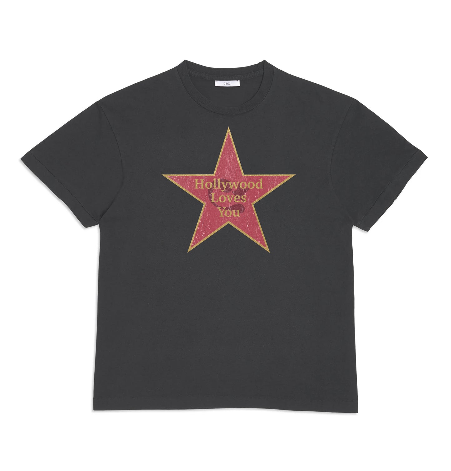 CEEC Hollywood Star T-shirt in Washed Black