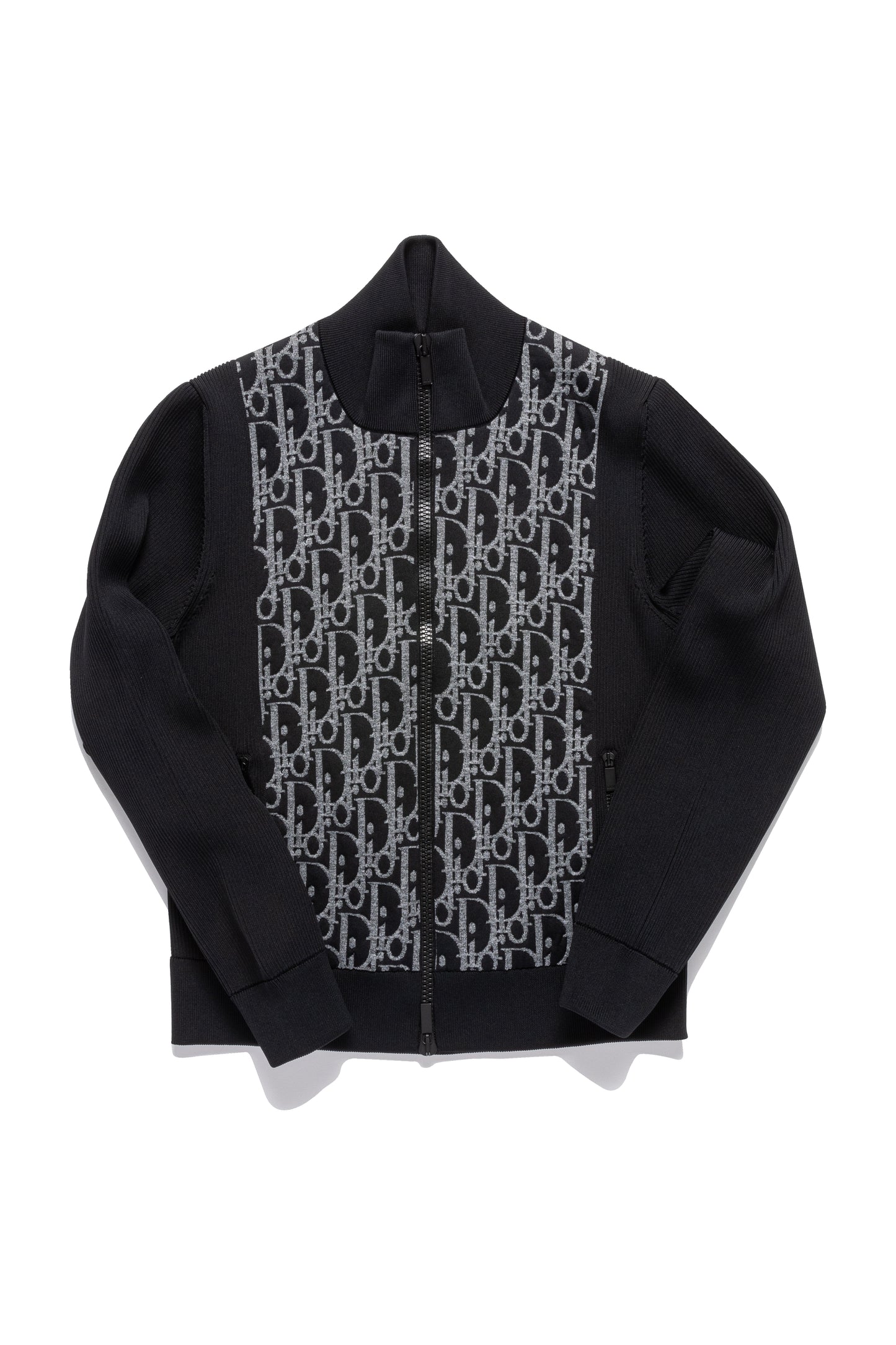 Dior Oblique Jacquard Monogram Zip Up Knit - Xia Office