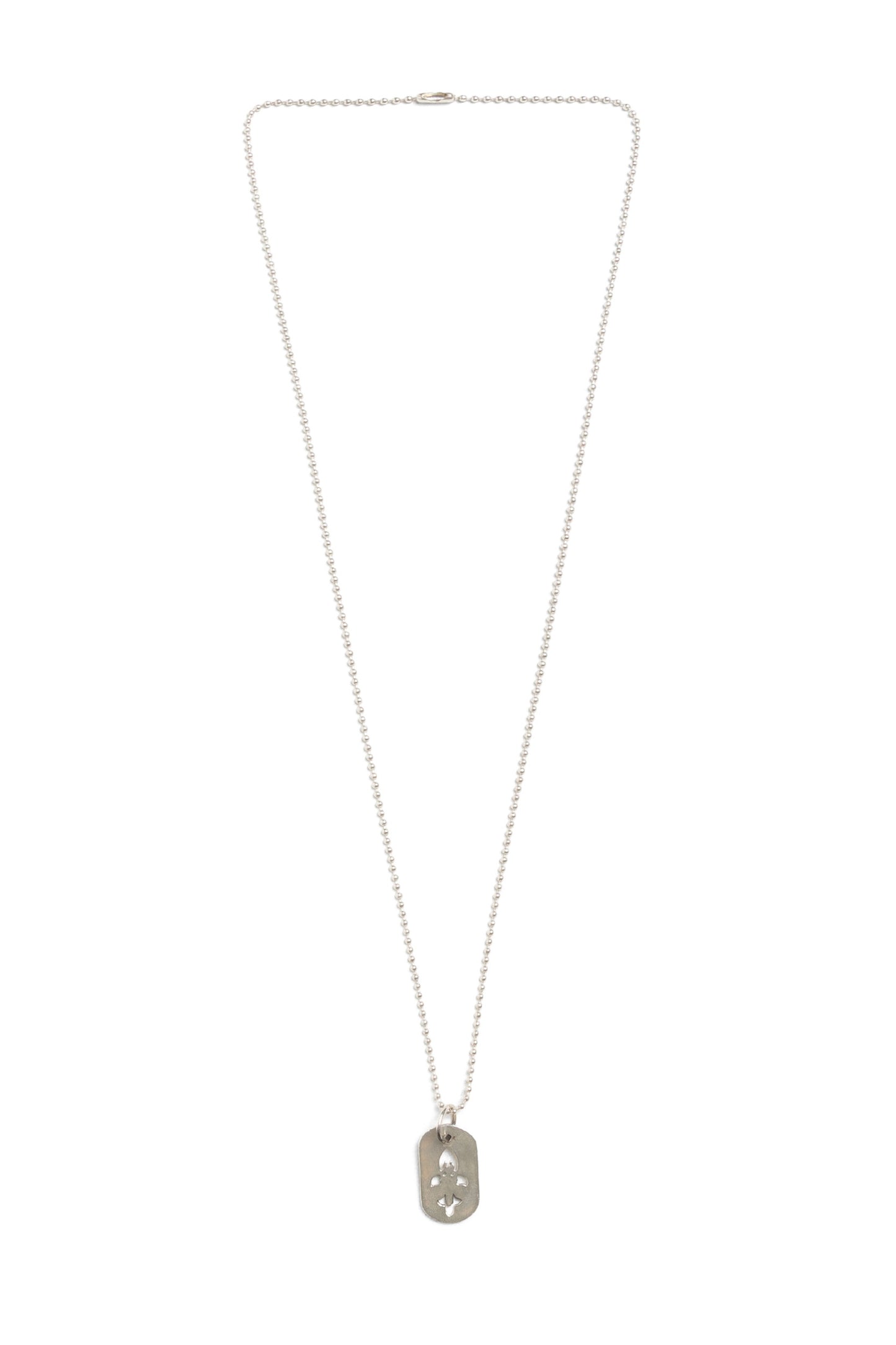 Chrome Hearts Fleur de Lis Dagger Dog Tag Pendant With Ball Chain
