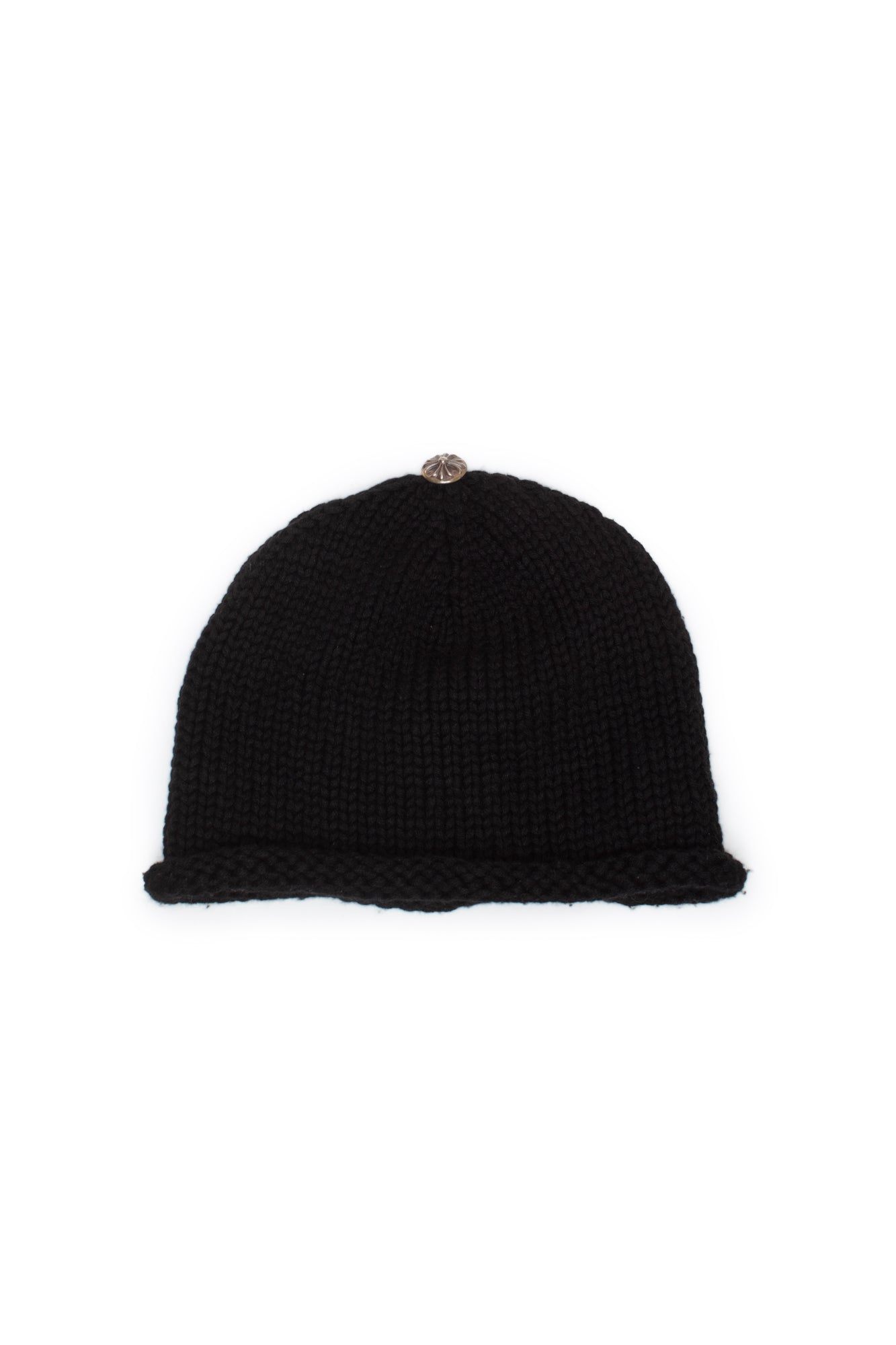 Chrome Hearts Cashmere Cross Leather Patch Black Beanie