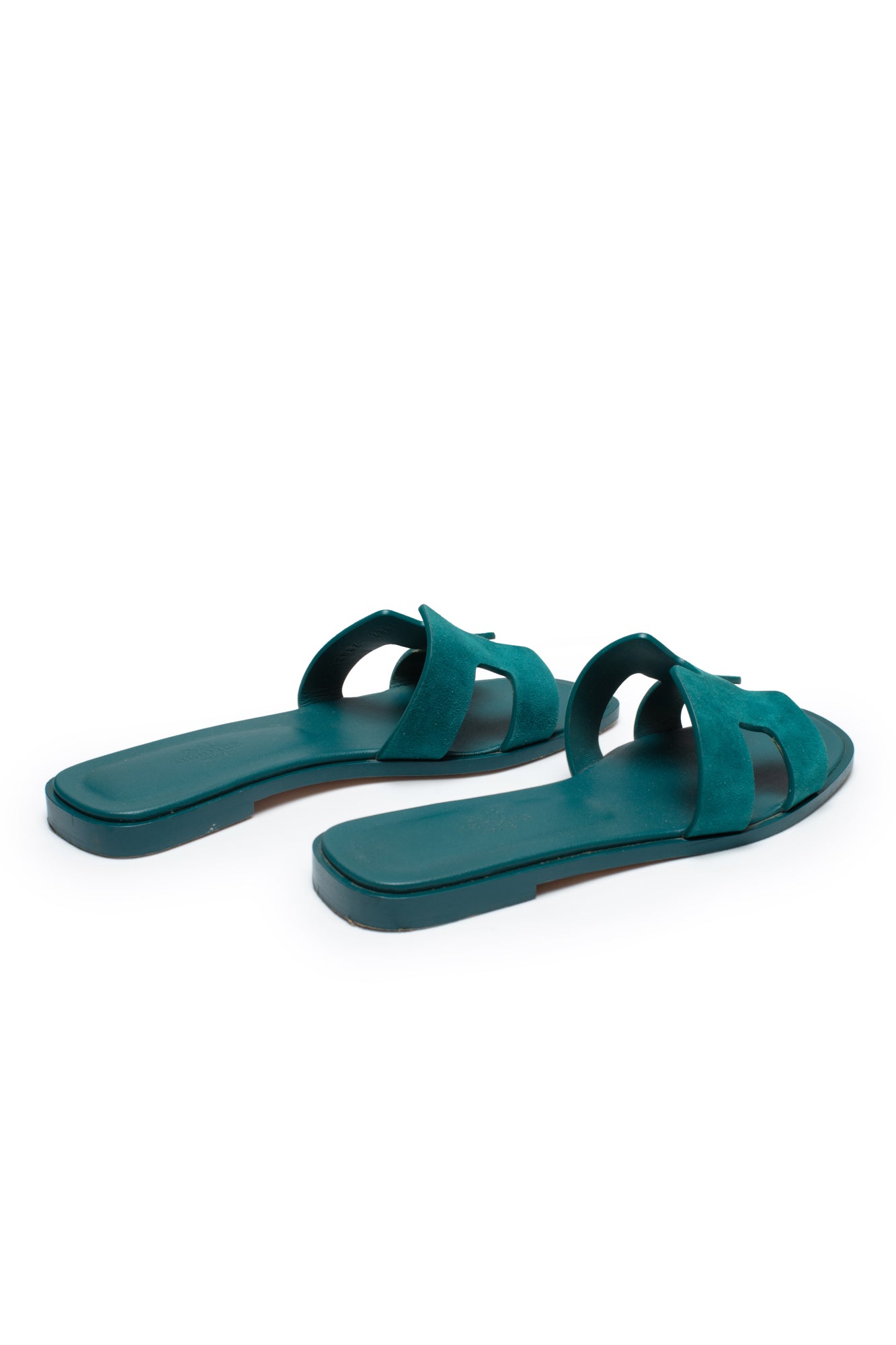 Hermès Oran Sandals Vert Oxford Suede Goatskin