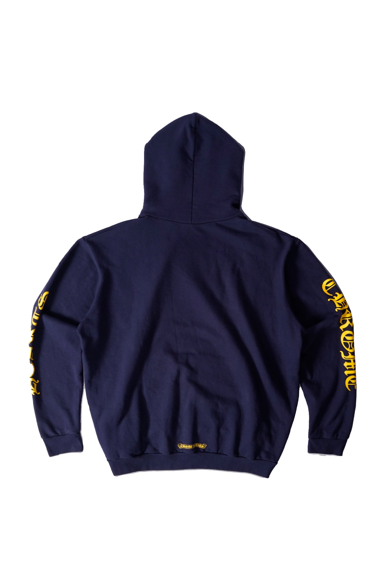 Chrome Hearts Navy/Yellow Script Logo Hoodie