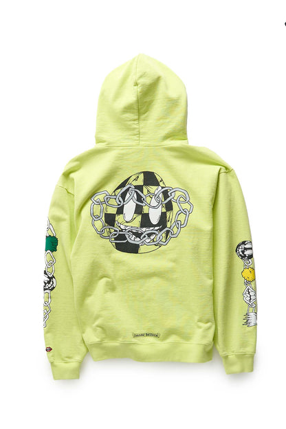 Chrome Hearts Matty Boy Link Graphic Print Hoodie Lime Green