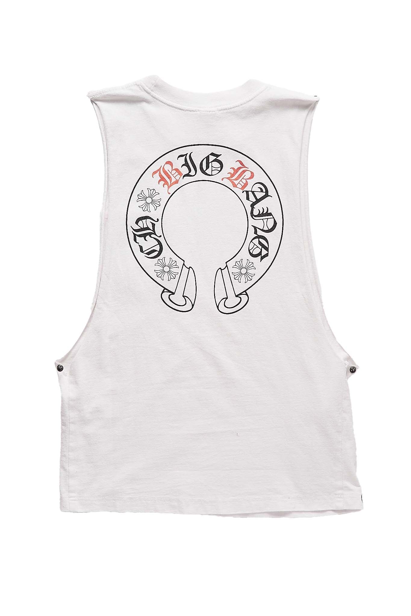 Chrome Hearts CH BIG BANG Horseshoe Logo Tank Top With Silver Studs