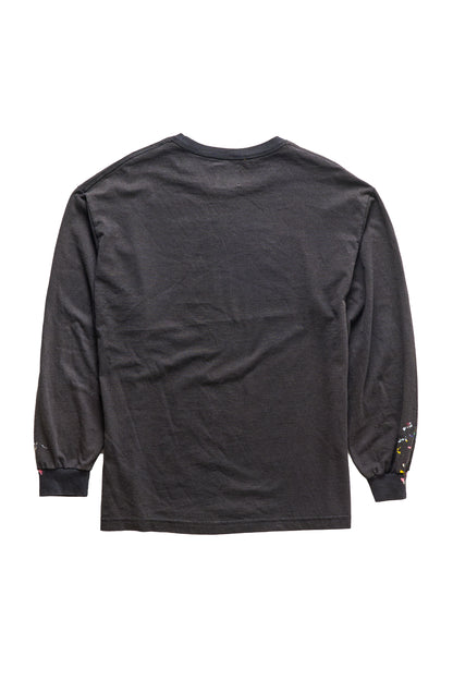 Gallery Dept. Paint Splatter Center Logo Black Longsleeve T-Shirt