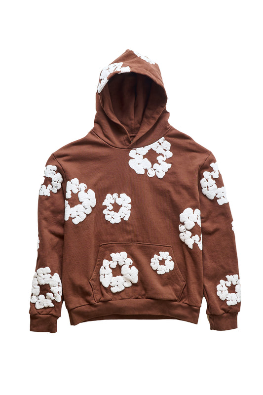 Denim Tears Wreath Graphic Print Hoodie Brown