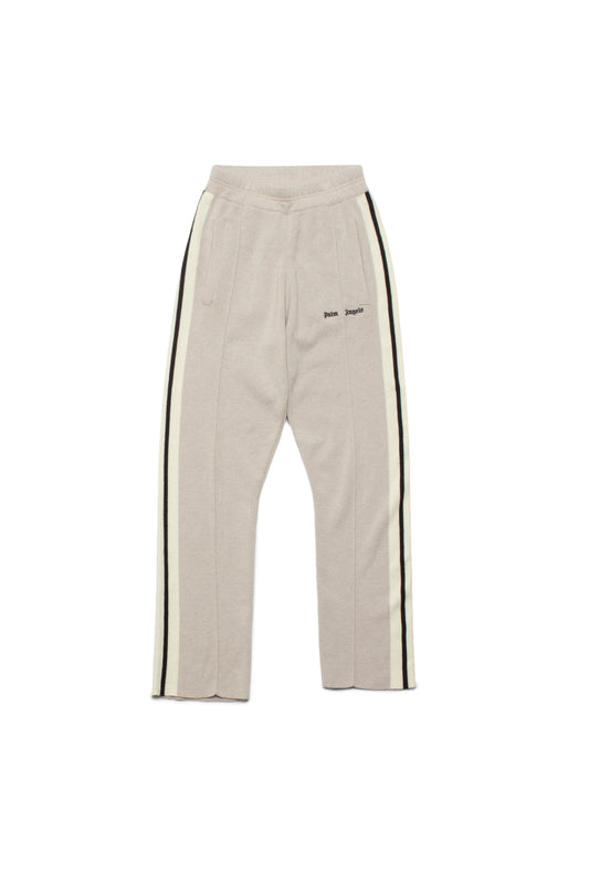 Palm Angels Fw24 Classic Logo Knit Track Pants in Light Beige