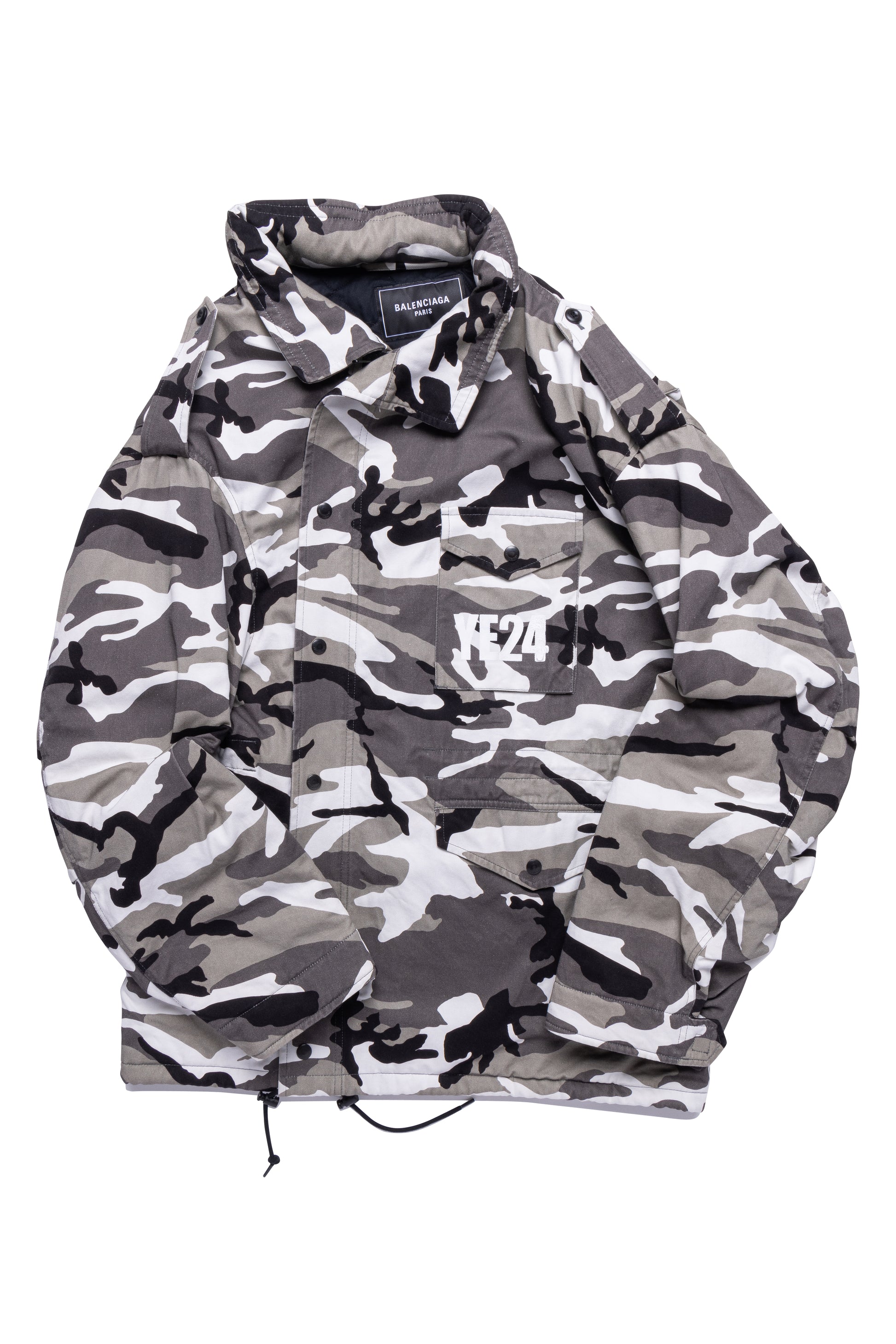 Balenciaga YE 24 Off-Shoulder Camouflage Military Jacket - Xia Office