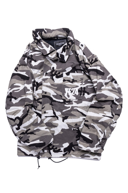Balenciaga YE 24 Off-Shoulder Camouflage Military Jacket - Xia Office