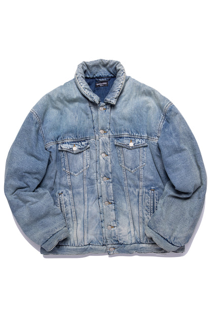 Balenciaga Padded Denim Jacket in Light Blue - Xia Office