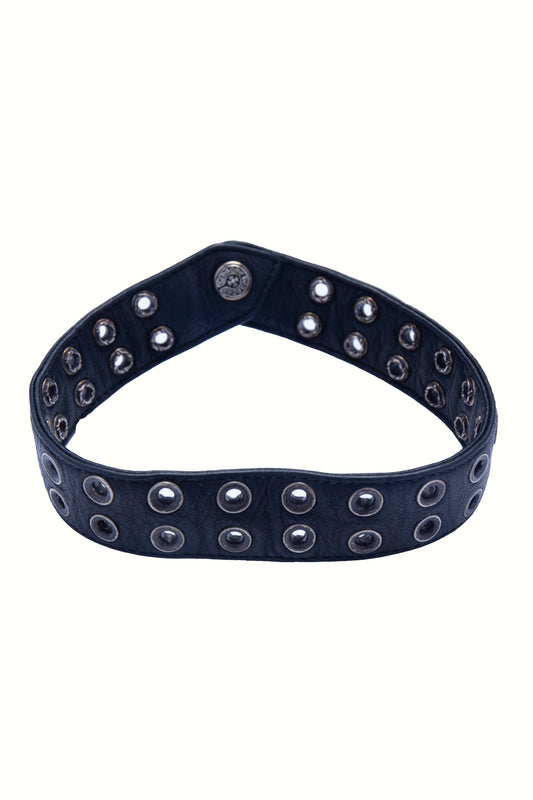 Chrome Hearts Double Stud Leather Chocker - Xia Office
