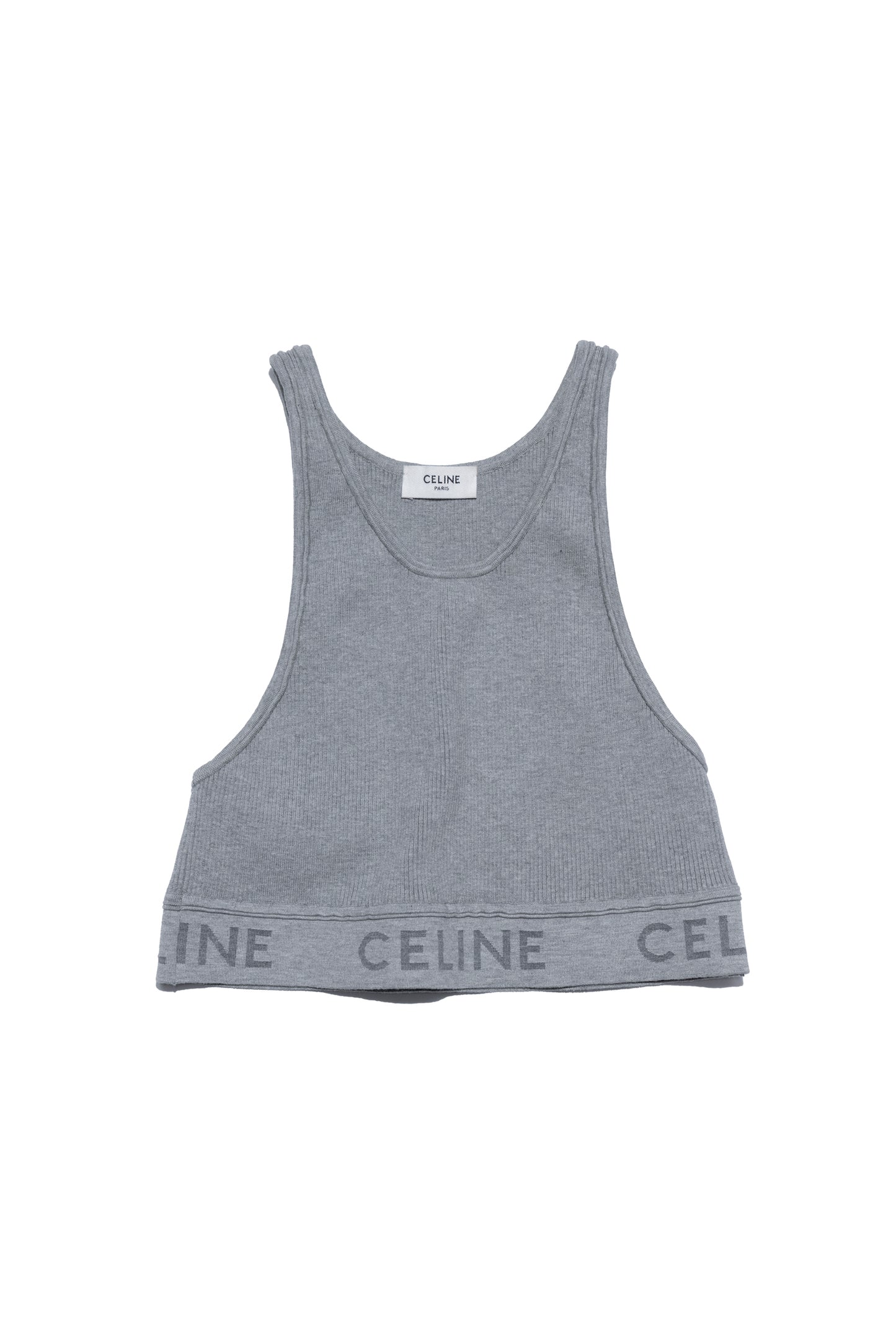 Celine Logo Tank Top Grey - Xia Office
