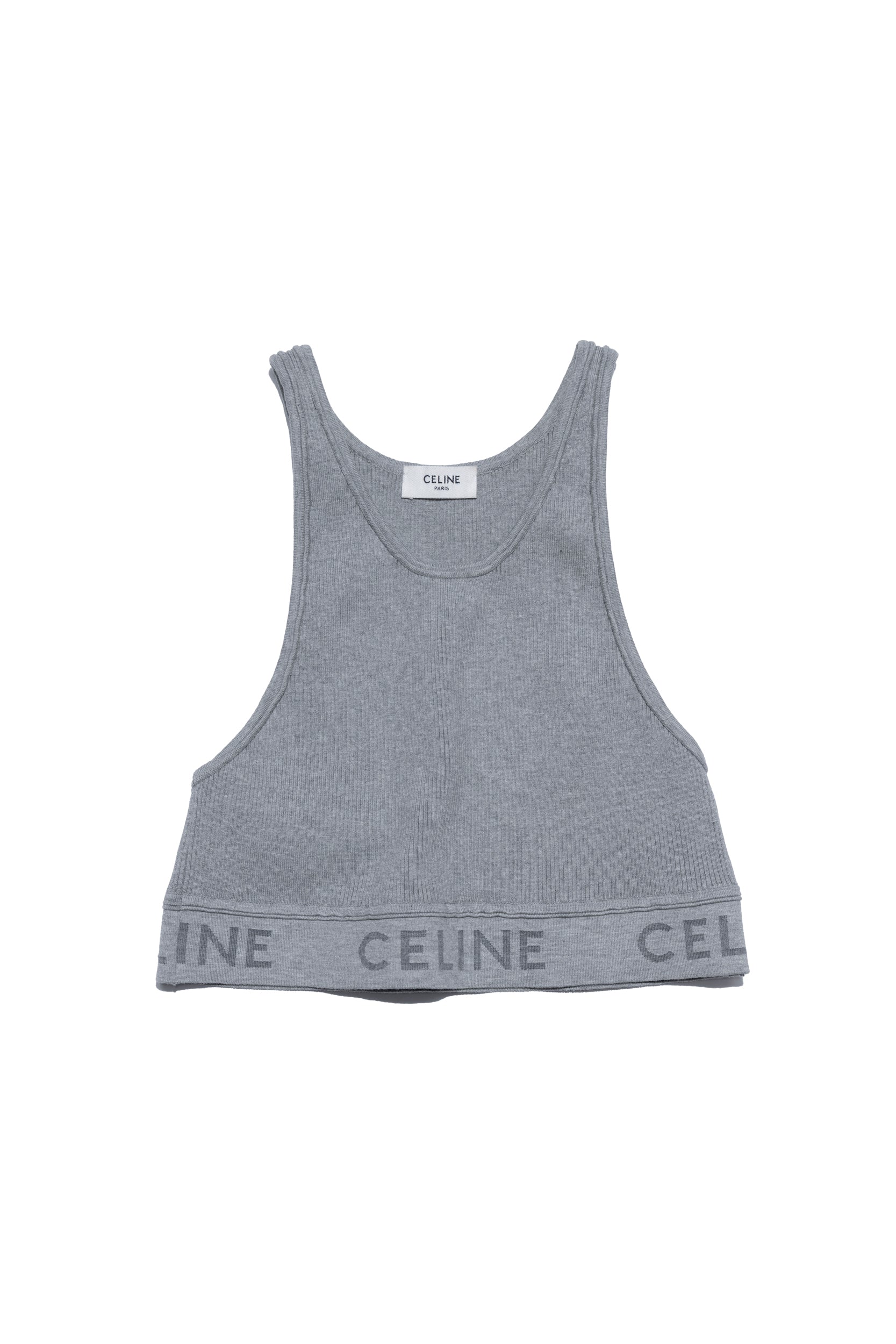 Celine Logo Tank Top Grey - Xia Office