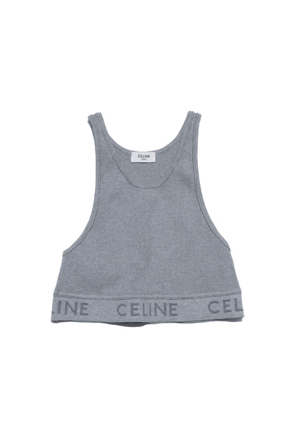 Celine Logo Tank Top Grey - Xia Office