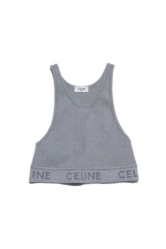 Celine Logo Tank Top Grey - Xia Office