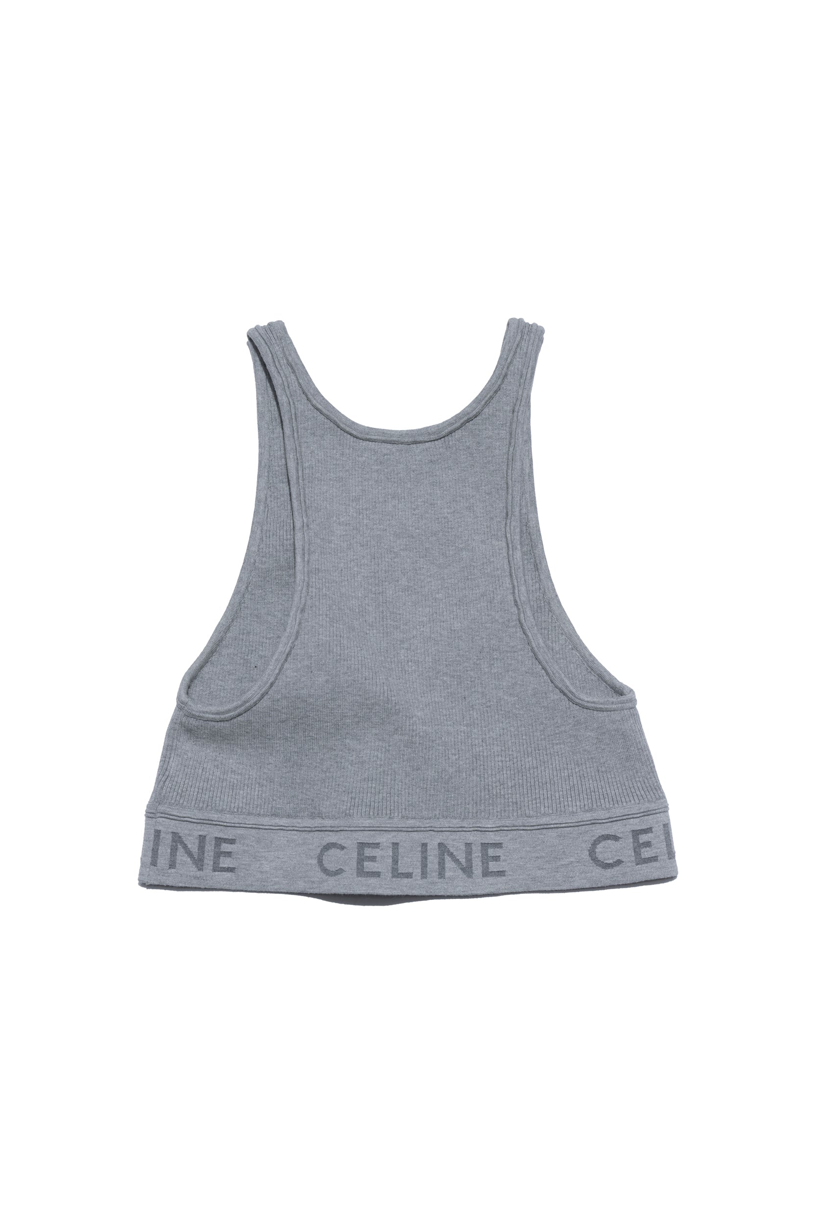 Celine Logo Tank Top Grey - Xia Office