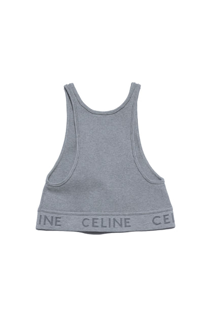 Celine Logo Tank Top Grey - Xia Office