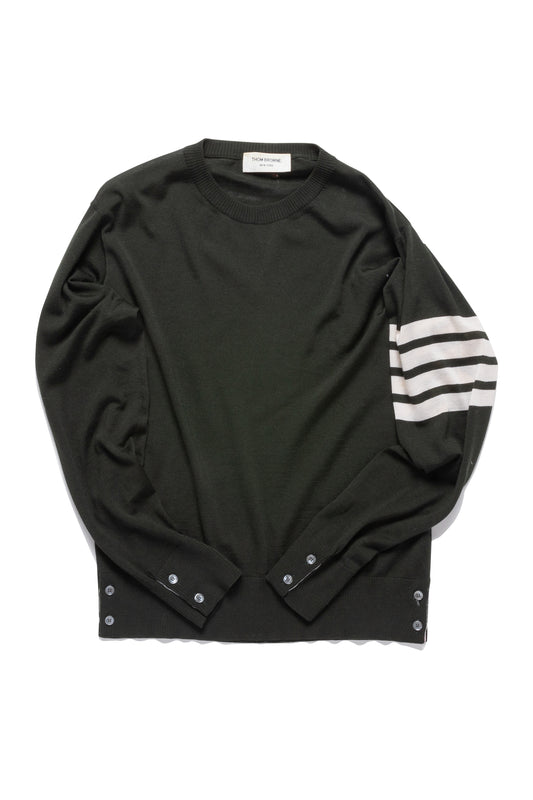 Thom Browne Striped Merino Wool Sweater Gray - Xia Office