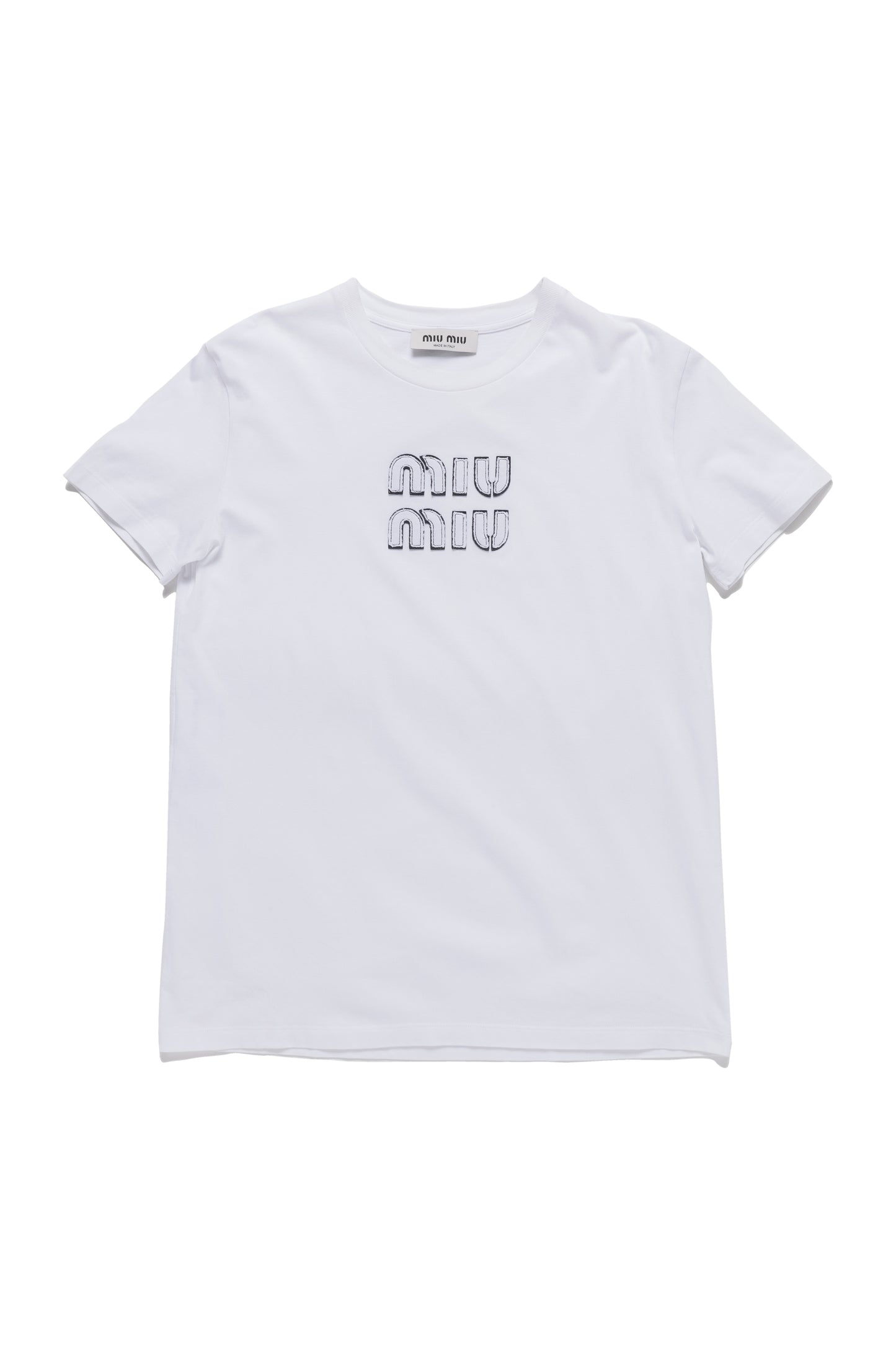 Miu Miu Logo-embroidered T-shirt - Xia Office