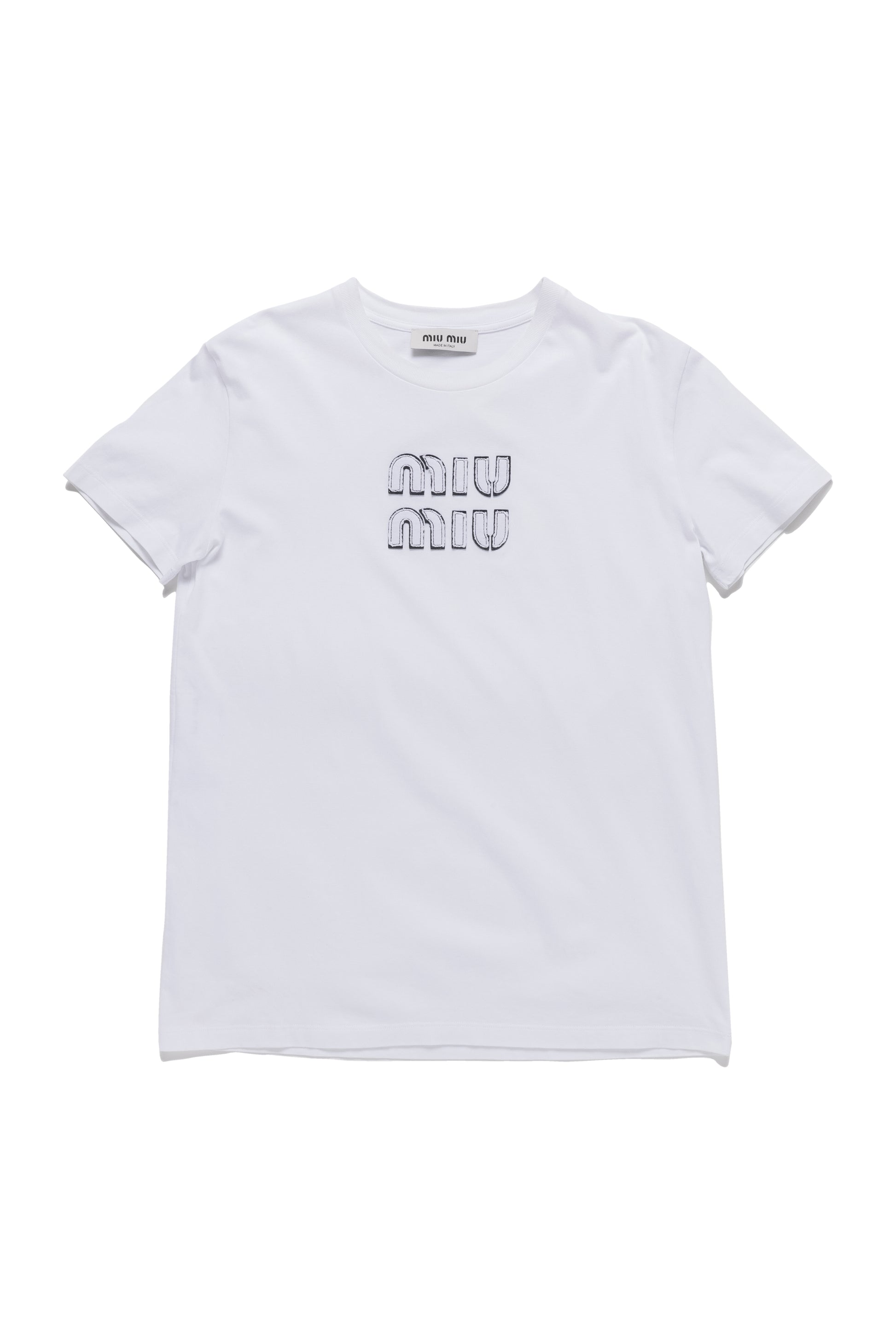 Miu Miu Logo-embroidered T-shirt - Xia Office