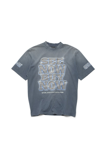 Balenciaga 24ss Now Buy Now Black Washed T-shirt