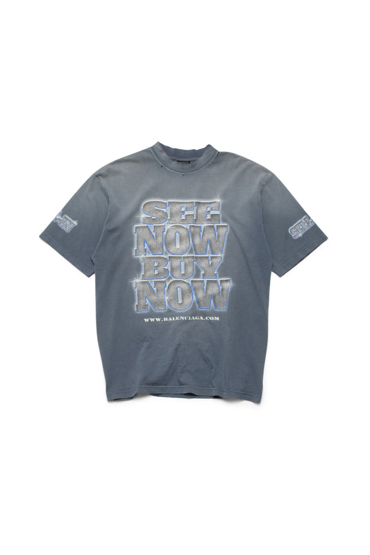 Balenciaga 24ss Now Buy Now Black Washed T-shirt