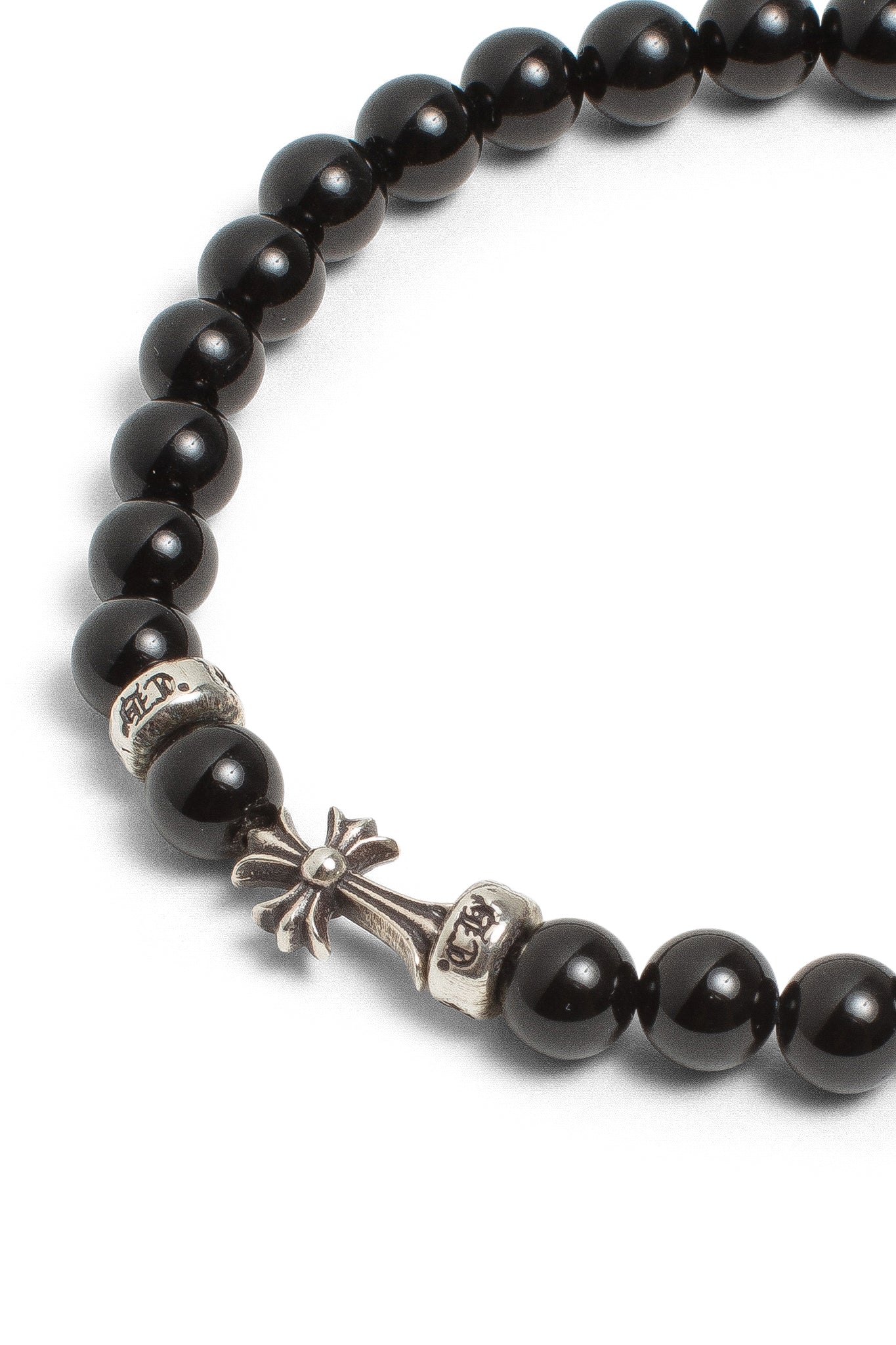 Chrome Hearts Cross Onyx Bead Bracelet