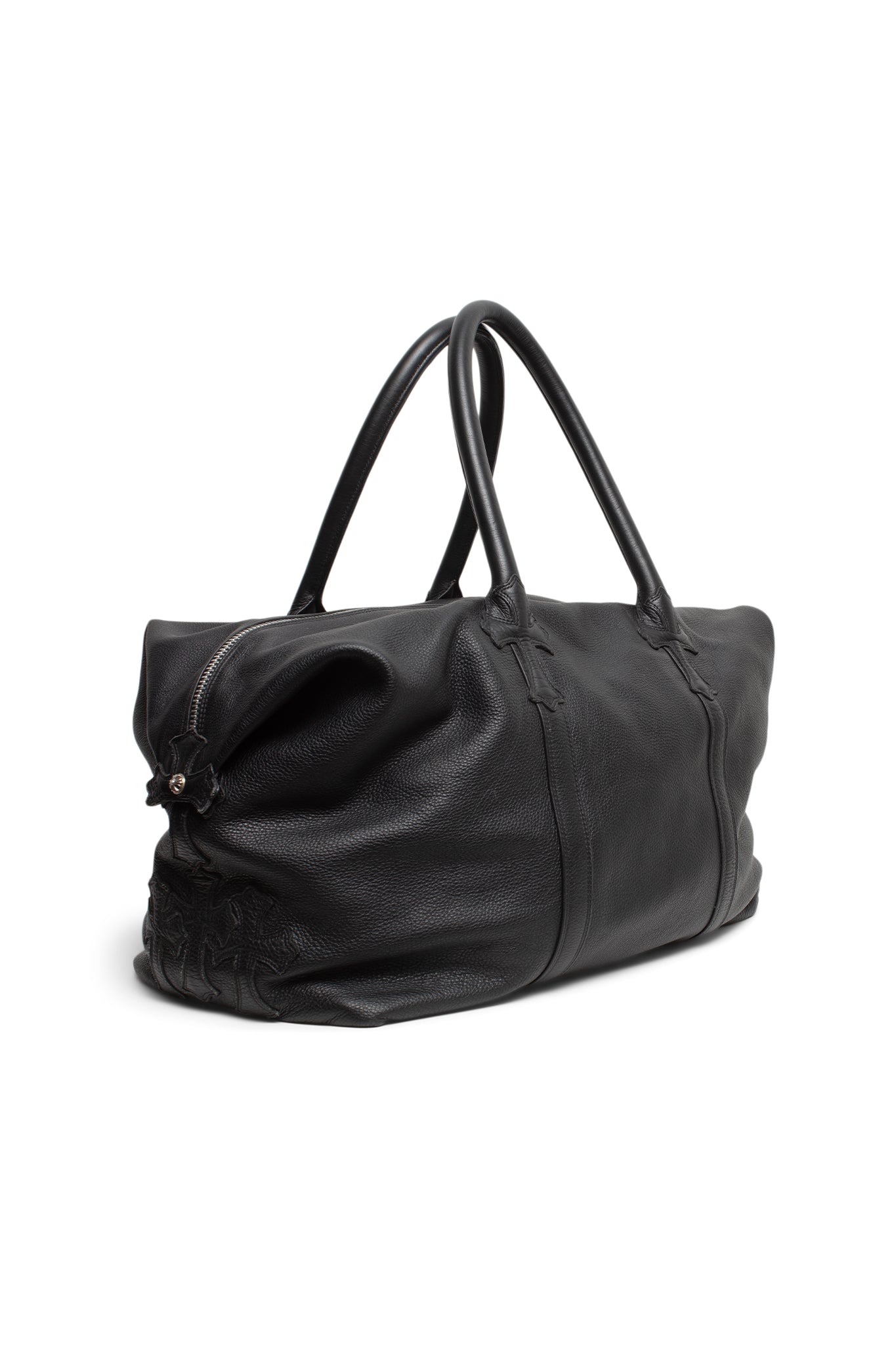 Chrome Hearts Large Leather Embellished Cross Duffle Bag