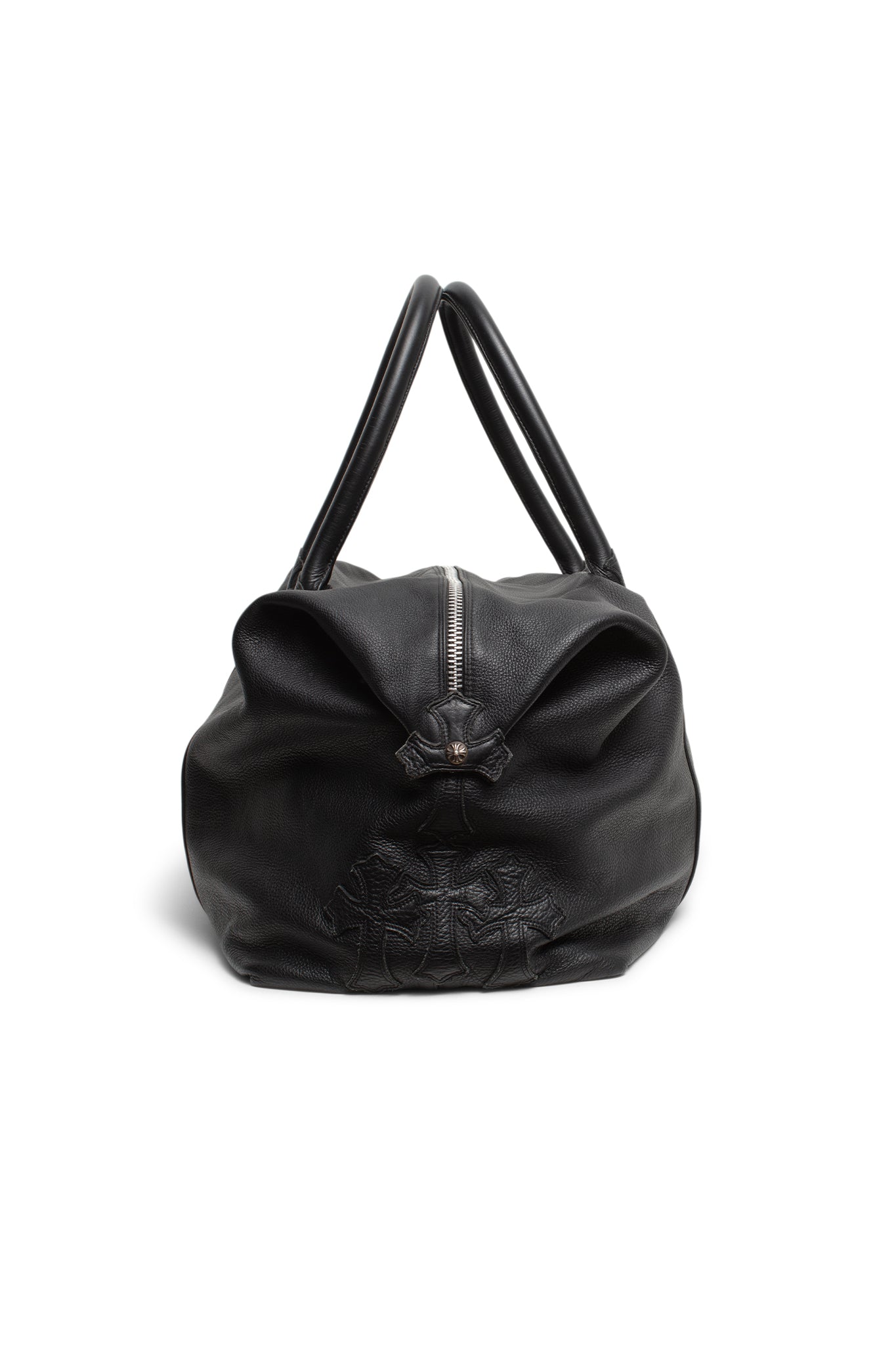 Chrome Hearts Large Leather Embellished Cross Duffle Bag