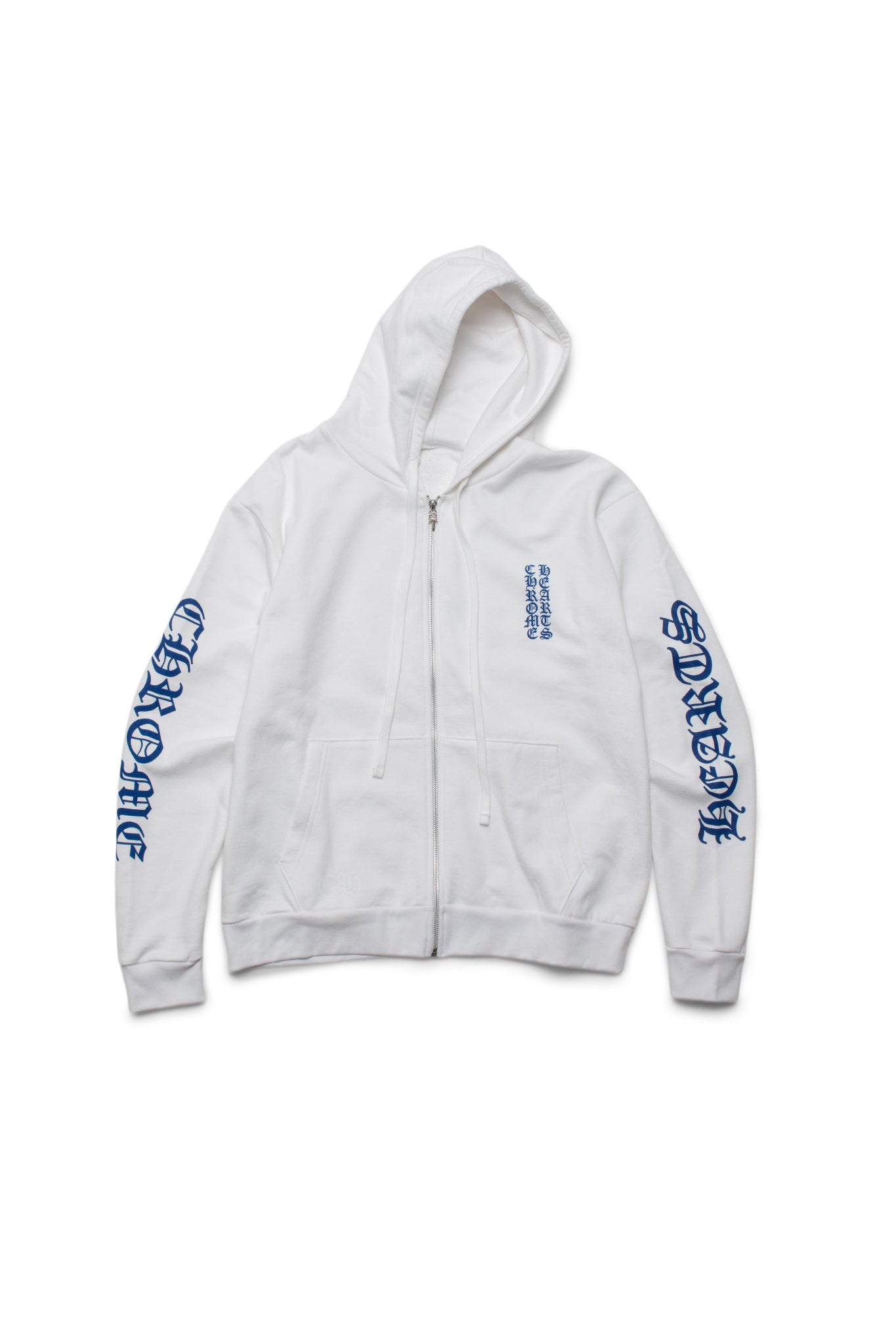Chrome Hearts Blue Scroll White Zip Up Hoodie