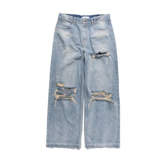 Vintage Washed Ripped Jeans - Xia Office