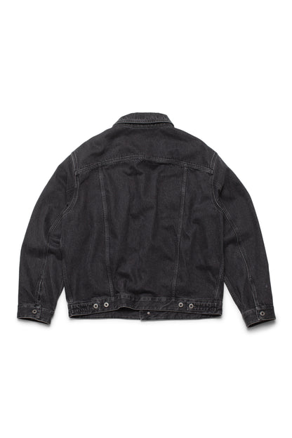 Valentino  Oversized Logo-Print Denim Jacket Black