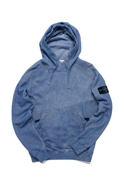 Stone Island Cotton-Jersey Logo Hoodie in Blue - Xia Office