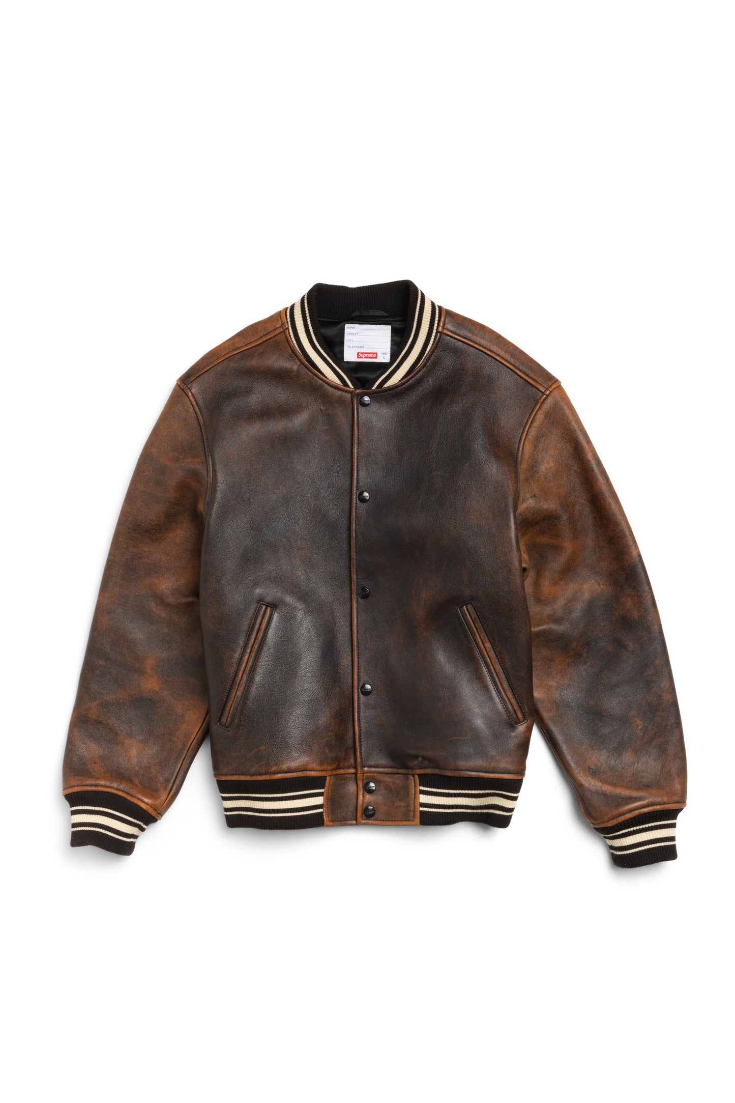 Supreme Painted Leather Varsity Jacket