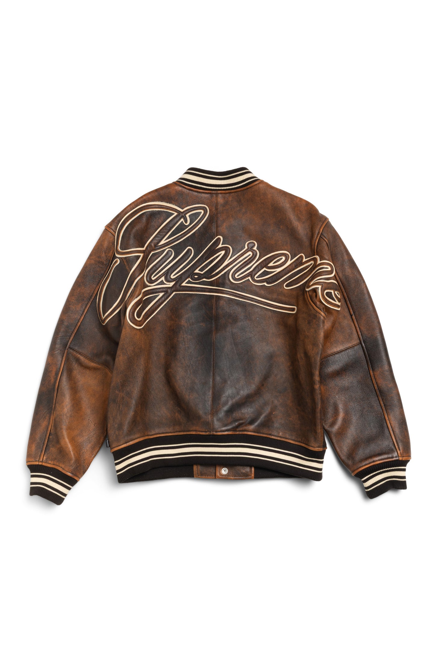 Supreme Painted Leather Varsity Jacket