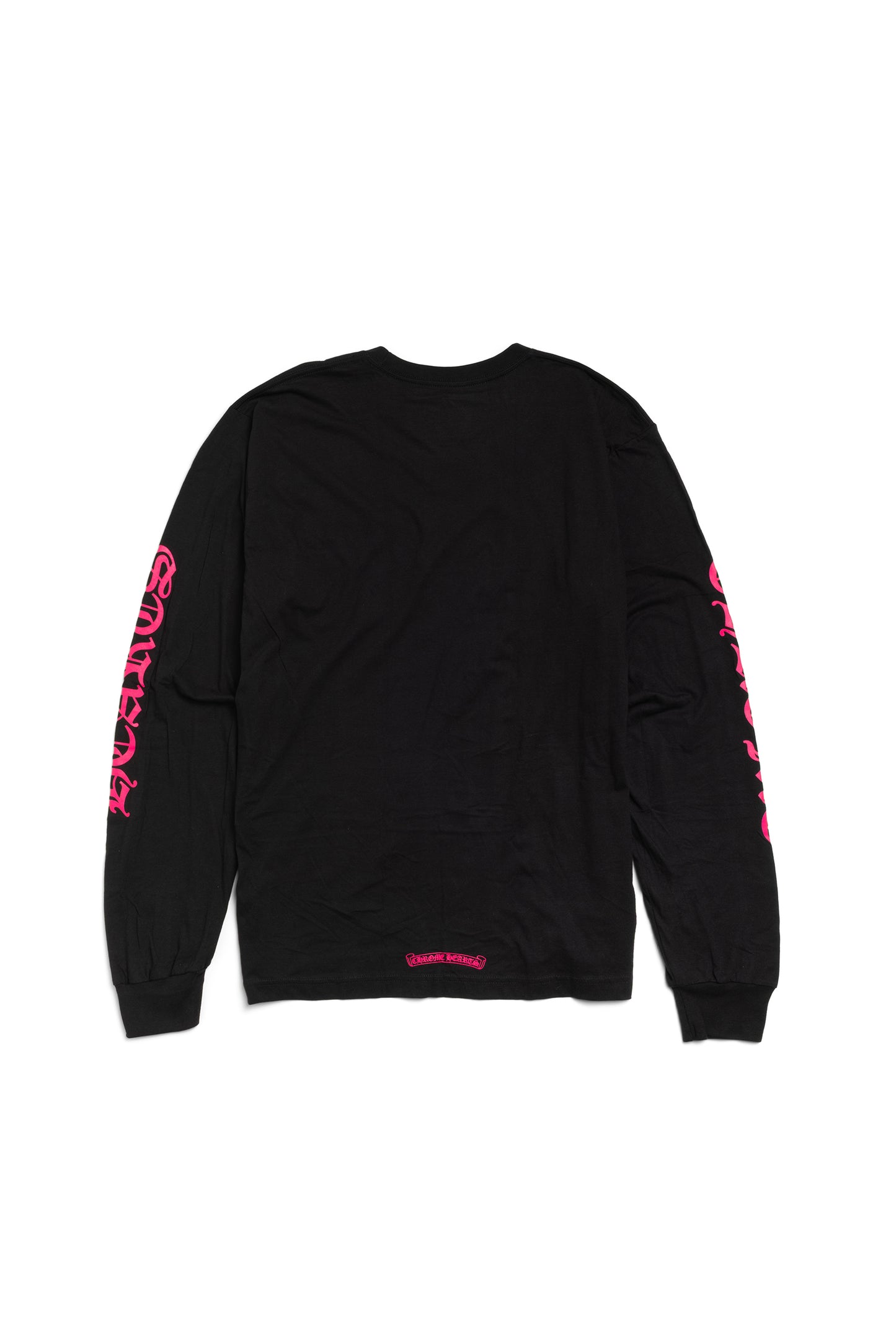 Chrome Hearts Pink Neck Logo Long Sleeve Pocket T-Shirt