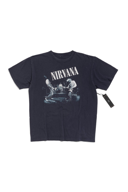 Vintage 2000s Nirvana Grunge Band T-Shirt Kurt Cobain with Hand-embellished Rhinestones