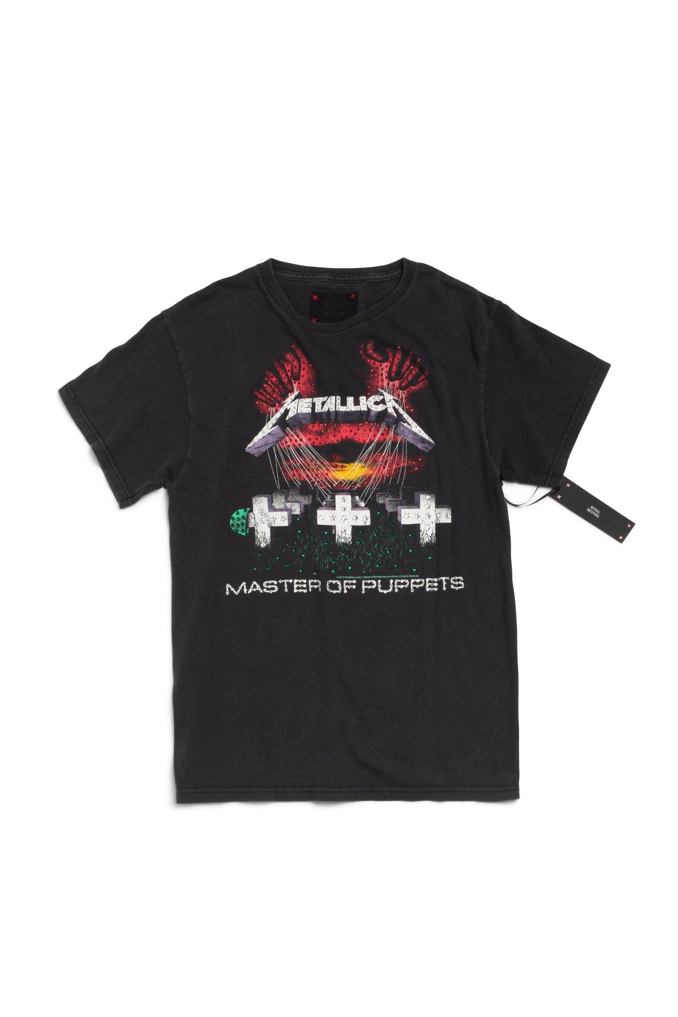 Vintage Metallica Masters Of Puppet T-Shirt with Hand-embellished Rhinestones