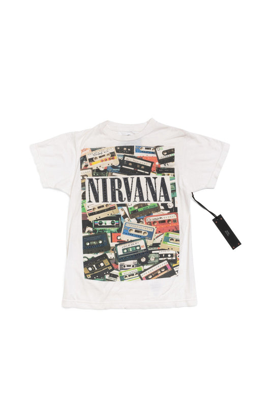 Vintage Nirvana Cassettes Band T-Shirt With Hand-embellished Rhinestones